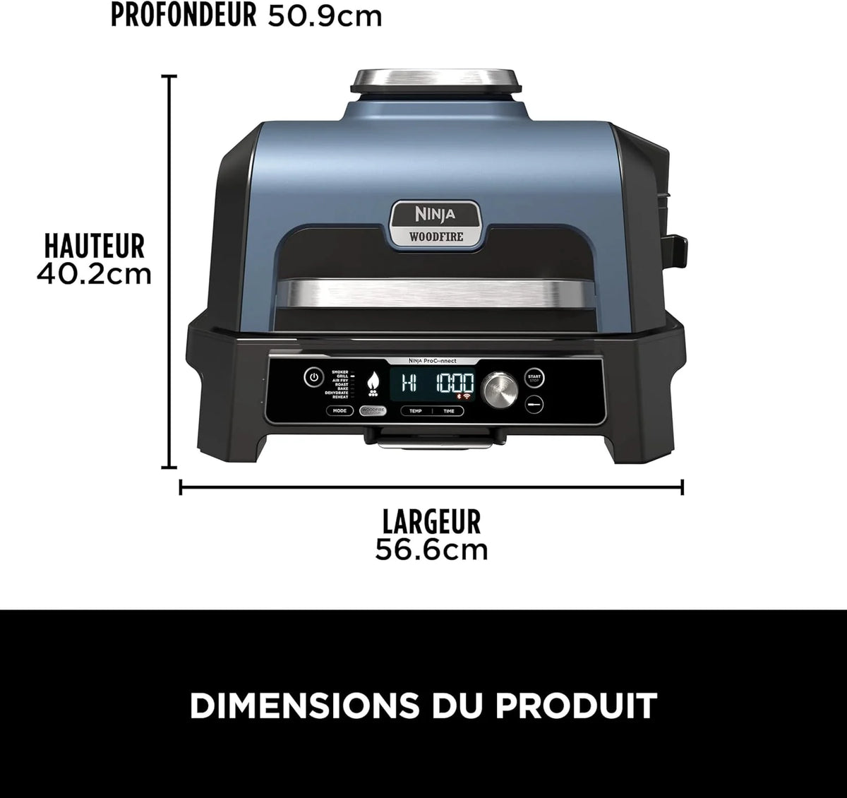 Woodfire Pro Connect XL Barbecue Électrique & Fumoir avec Contrôle d'Application, 7-en-1, OG901EUAMZ