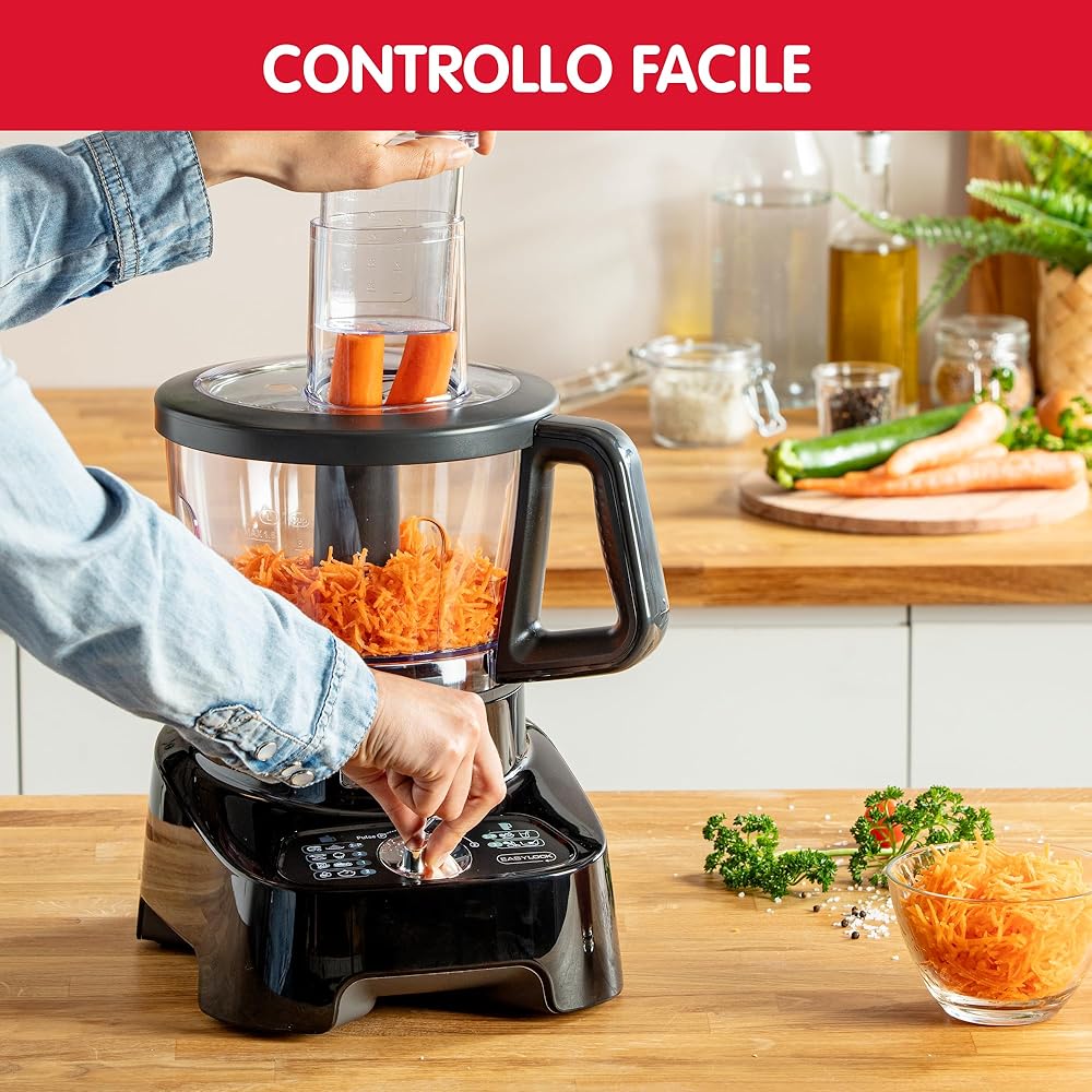 Moulinex Robot multifonction, 1000 W, 28 fonctions, Bol 3 L, Blender 2 L, Hachoir, Disques pour râper et émincer, Lames inox titanium, Robot cuisine, DoubleForce FP821811 : Cuisine et Maison