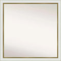 29" x 29" Non-Beveled Eva Narrow Bathroom Wall Mirror White - Amanti Art: Modern Square Polystyrene Frame, Includes Mounting Hardware