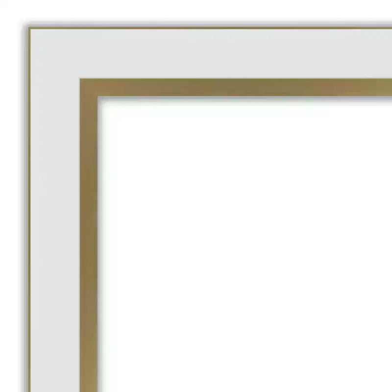29" x 29" Non-Beveled Eva Narrow Bathroom Wall Mirror White - Amanti Art: Modern Square Polystyrene Frame, Includes Mounting Hardware