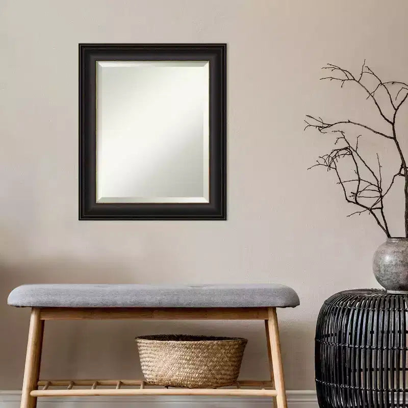 20" x 24" Trio Framed Wall Mirror Oil Rubbed Bronze - Amanti Art