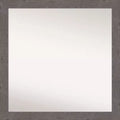 30" x 30" Non-Beveled Rustic Plank Gray Narrow Bathroom Wall Mirror - Amanti Art: Square, Polystyrene Frame, Wall Mounted