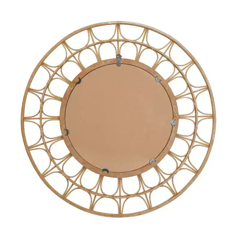 Bohemian Bamboo Starburst Wall Mirror Brown - Olivia & May