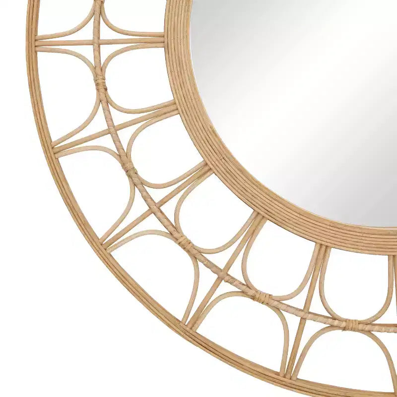 Bohemian Bamboo Starburst Wall Mirror Brown - Olivia & May