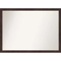 41" x 30" Non-Beveled Fresco Dark Walnut Wood Wall Mirror - Amanti Art