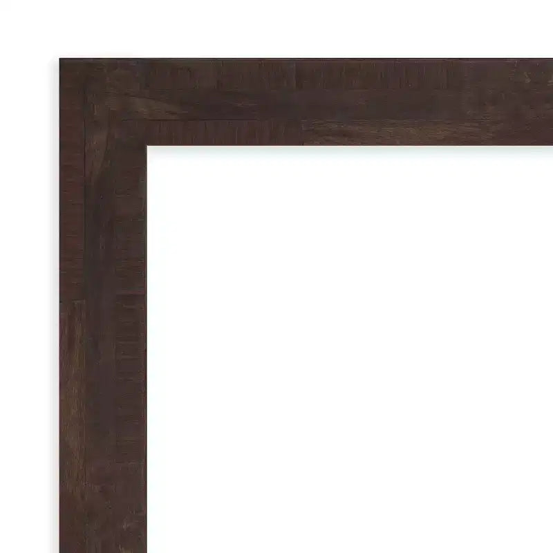41" x 30" Non-Beveled Fresco Dark Walnut Wood Wall Mirror - Amanti Art