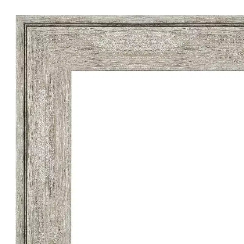 45" x 35" Crackled Metallic Framed Wall Mirror Silver - Amanti Art: Modern Rectangle Beveled, Polystyrene Frame, No Assembly Required