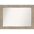 42" x 30" Non-Beveled Trellis Silver Wood Bathroom Wall Mirror - Amanti Art: Modern Rectangular Design, Includes Mount Hardware