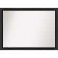 42" x 31" Non-Beveled Nero Wood Bathroom Wall Mirror Black - Amanti Art: Modern Rectangular, Wall Mount