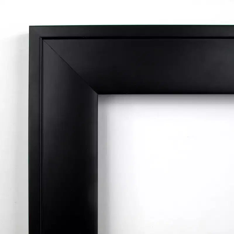 42" x 31" Non-Beveled Nero Wood Bathroom Wall Mirror Black - Amanti Art: Modern Rectangular, Wall Mount