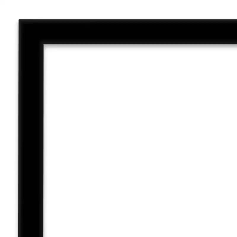 40" x 29" Non-Beveled Jet Black Wall Mirror - Amanti Art