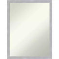20" x 26" Non-Beveled Grace Brushed Nickel Narrow Wall Mirror - Amanti Art: Modern Rectangular Polystyrene Frame, Includes Mounting Hardware