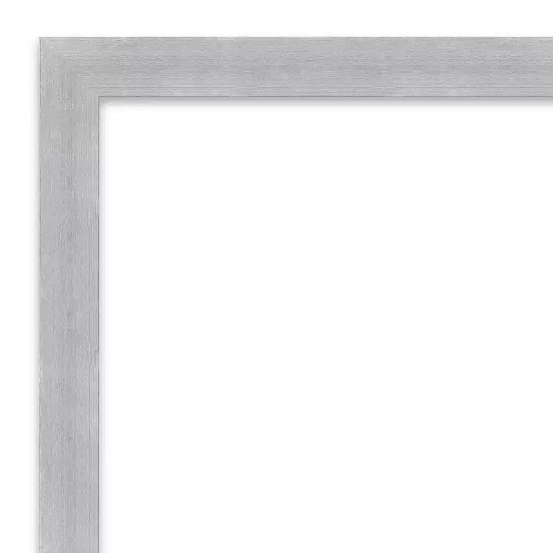 20" x 26" Non-Beveled Grace Brushed Nickel Narrow Wall Mirror - Amanti Art: Modern Rectangular Polystyrene Frame, Includes Mounting Hardware