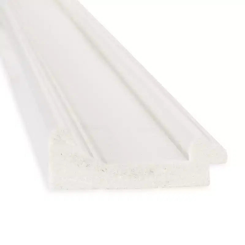 44" x 33" Non-Beveled Ridge White Wall Mirror - Amanti Art: Modern Rectangle, Includes Mounting Hardware