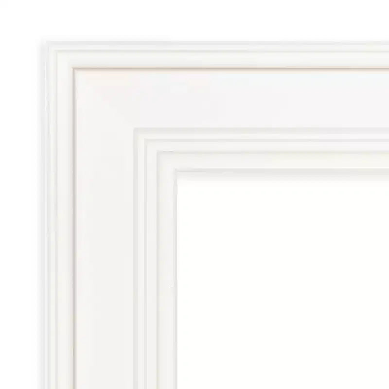 44" x 33" Non-Beveled Ridge White Wall Mirror - Amanti Art: Modern Rectangle, Includes Mounting Hardware