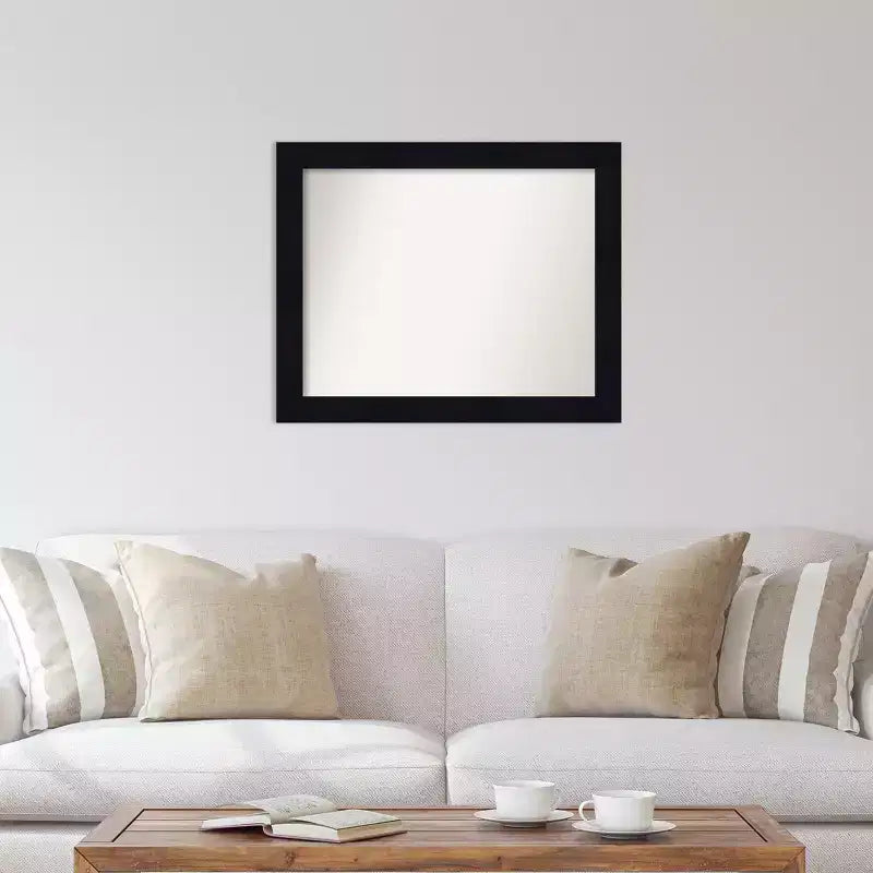 32" x 26" Non-Beveled Shiplap Navy Wood Wall Mirror - Amanti Art