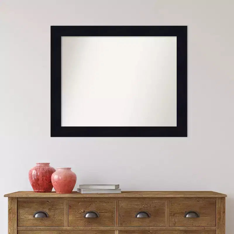 32" x 26" Non-Beveled Shiplap Navy Wood Wall Mirror - Amanti Art