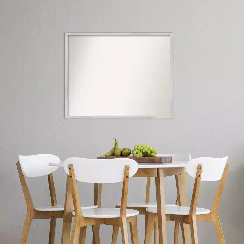 30" x 24" Non-Beveled Svelte Silver Wood Wall Mirror - Amanti Art: Modern Rectangular, Easy to Clean, No Assembly Required