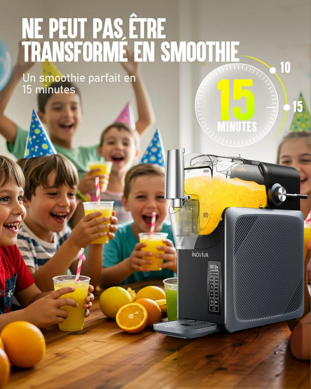 Machine à Granités 2,6 L,Slush Machine sans Glace, avec Autonettoyage, 5 Modes Préréglés