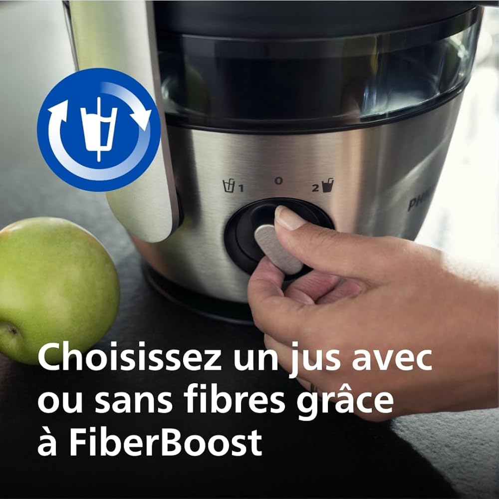 Philips Extracteur de Jus Série 3000 – Cheminée XXL, Technologie FiberBoost, QuickClean, Capacité de 2L, Moteur Puissant de 1100W pour Jus Lisse ou Riche en Pulpe (HR1921/20) : Cuisine et Maison