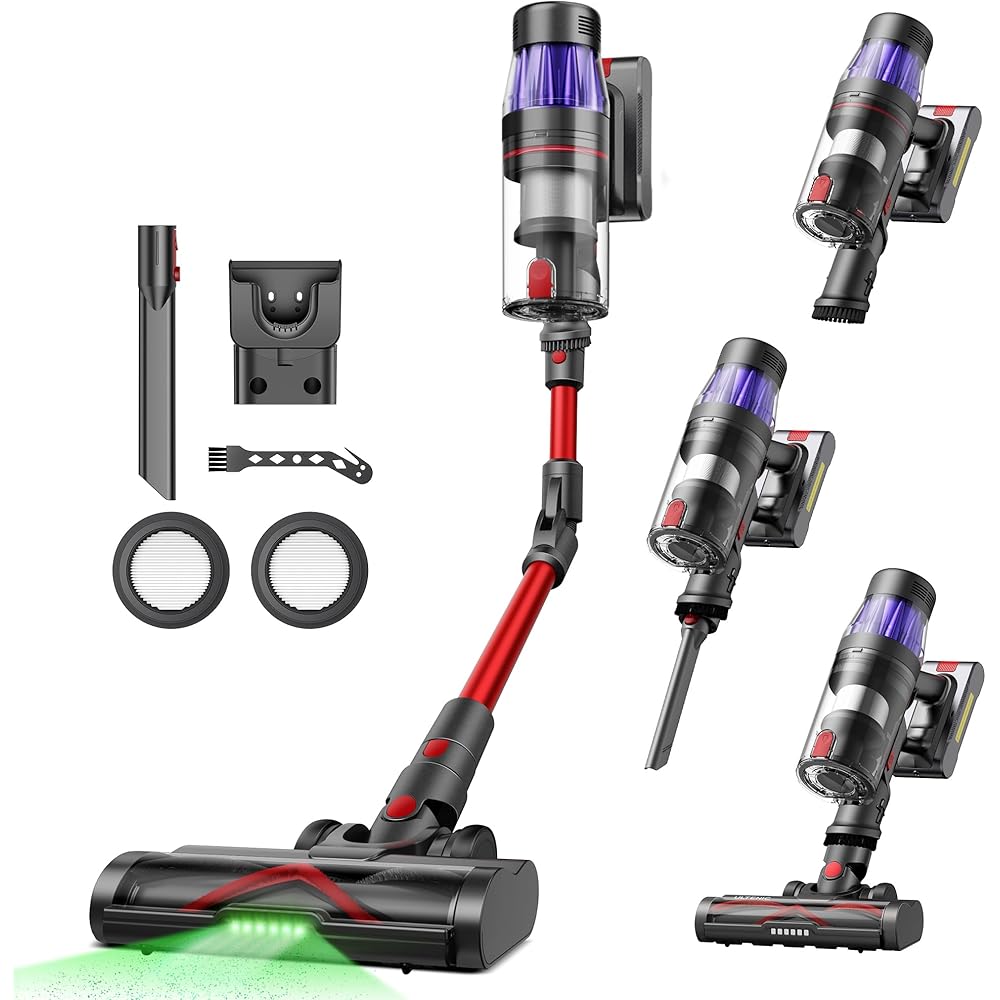 Ultenic U16 Flex Aspirateur Balai sans Fil, 50kPa/60min Aspirateur sans Fil Hyper-Puissant, Technologie GreenEye, Tube Pliable, Brosse Anti-Emmêlement pour Tapis, Poils Animaux, Sol Dur et Voiture : Cuisine et Maison