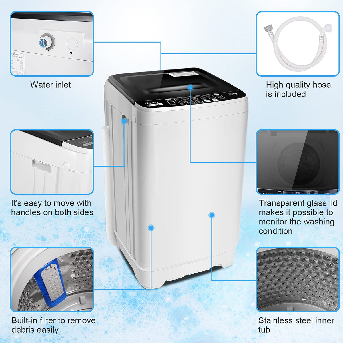 17 8Lbs Portable Washing Programs Apartment