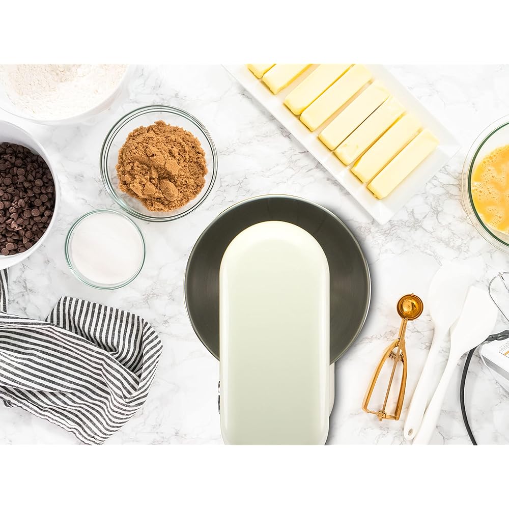 Beper BP.200 Robot pâtissier planétaire, puissance 1000 W, récipient en acier inoxydable de 4,5 L, pour pétrir, amalgamer et monter à neige, couleur crème : Cuisine et Maison
