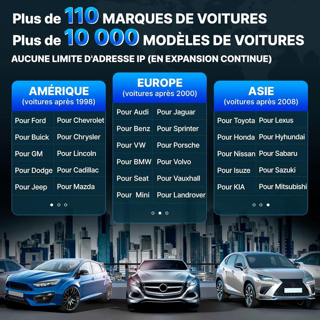 S6 Elite Valise Diagnostic Auto, OBD2 Diagnostic Français pour système Complet avec 15 Réinitialisations