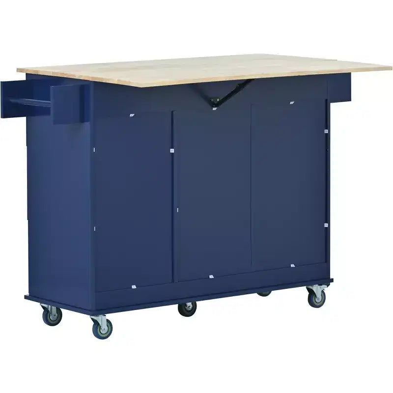 Whisen Modern Kitchen Island Cart, Kitchen Cart with Racks and Drawers