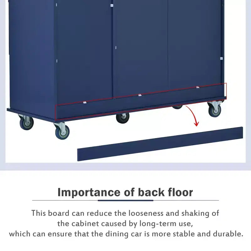 Whisen Modern Kitchen Island Cart, Kitchen Cart with Racks and Drawers