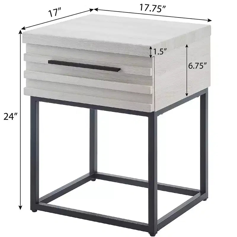 Roundhill Furniture Celestial Contemporary Storage End Table