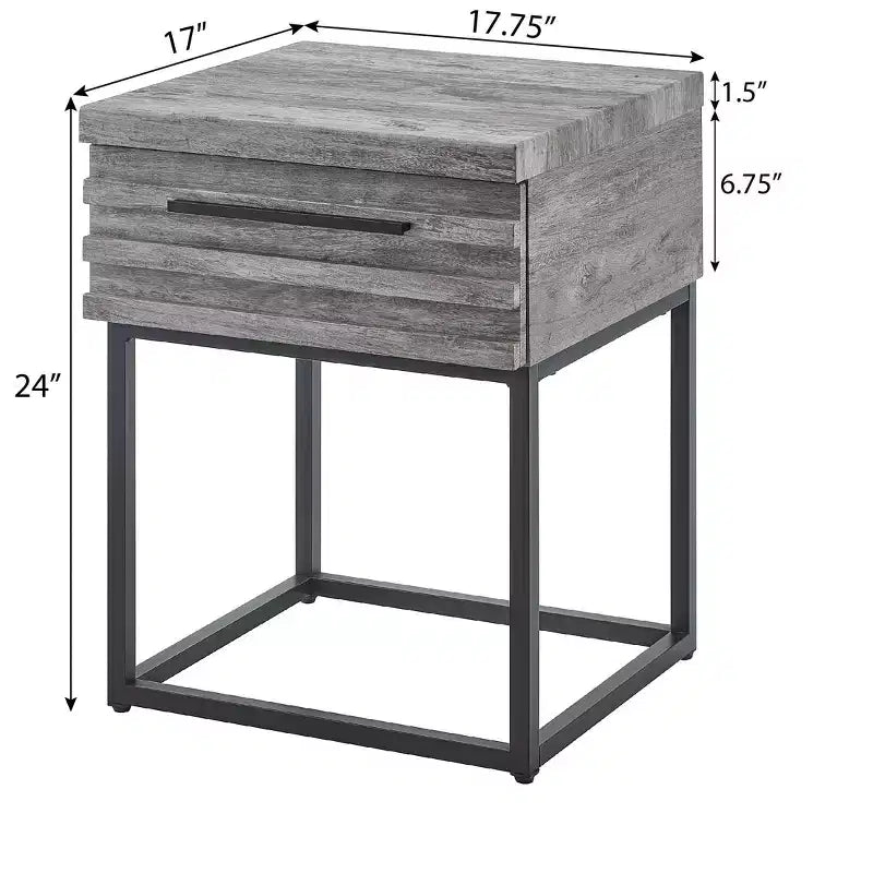 Roundhill Furniture Celestial Contemporary Storage End Table
