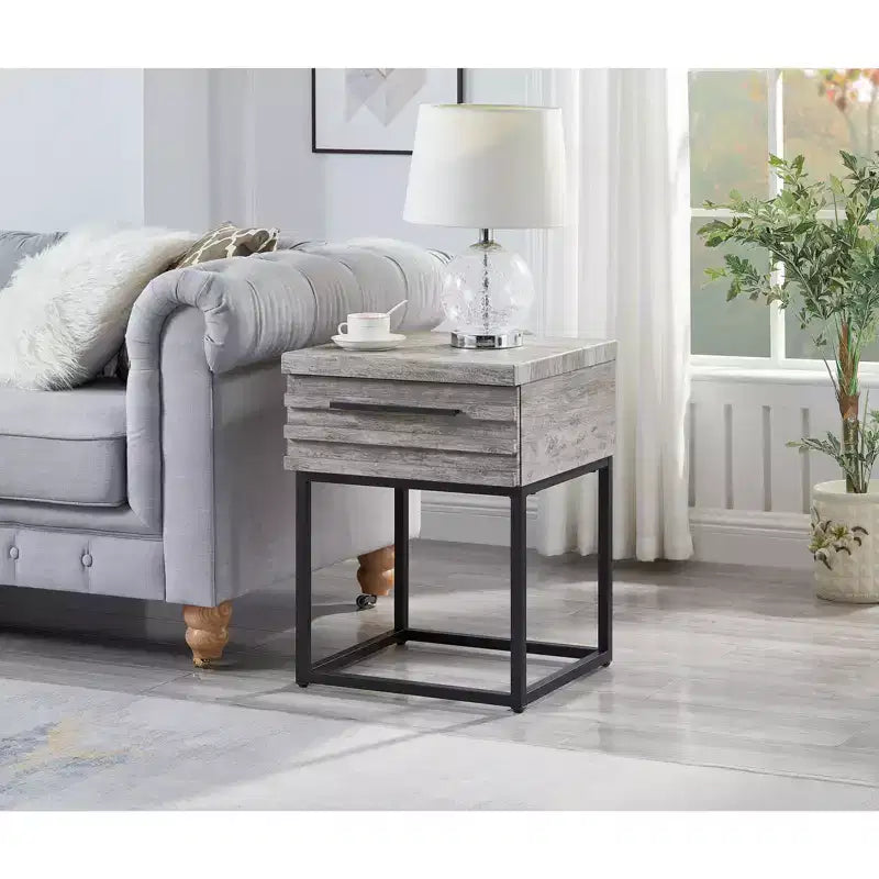 Roundhill Furniture Celestial Contemporary Storage End Table