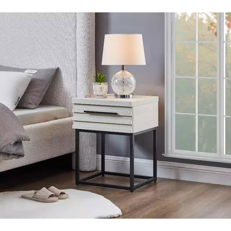 Roundhill Furniture Celestial Contemporary Storage End Table
