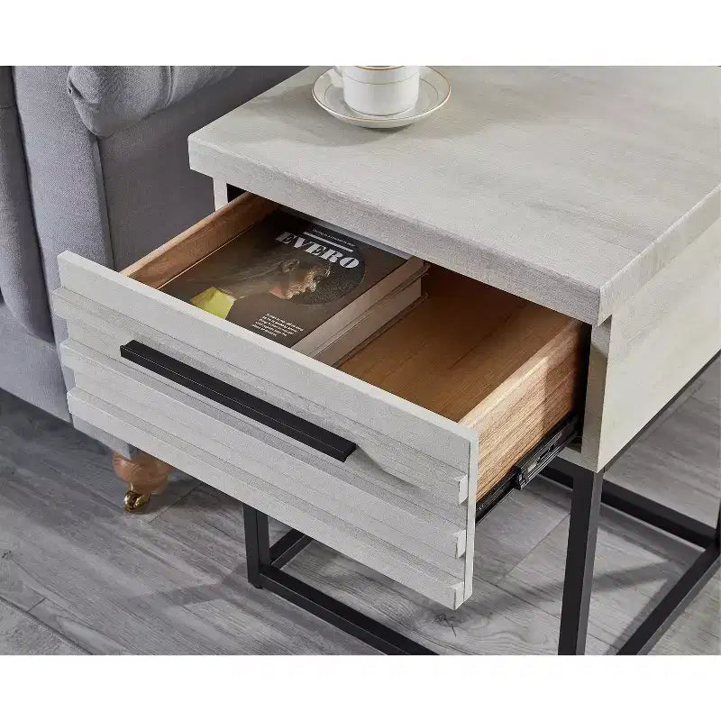 Roundhill Furniture Celestial Contemporary Storage End Table