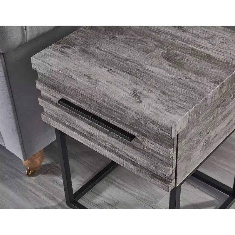 Roundhill Furniture Celestial Contemporary Storage End Table