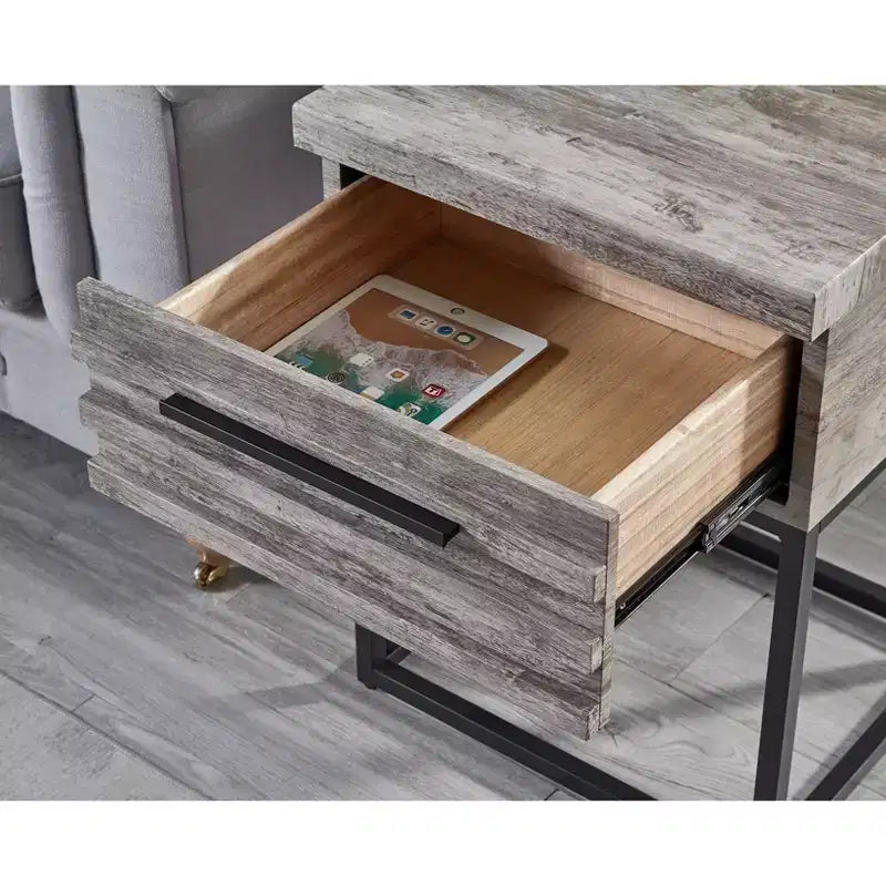 Roundhill Furniture Celestial Contemporary Storage End Table