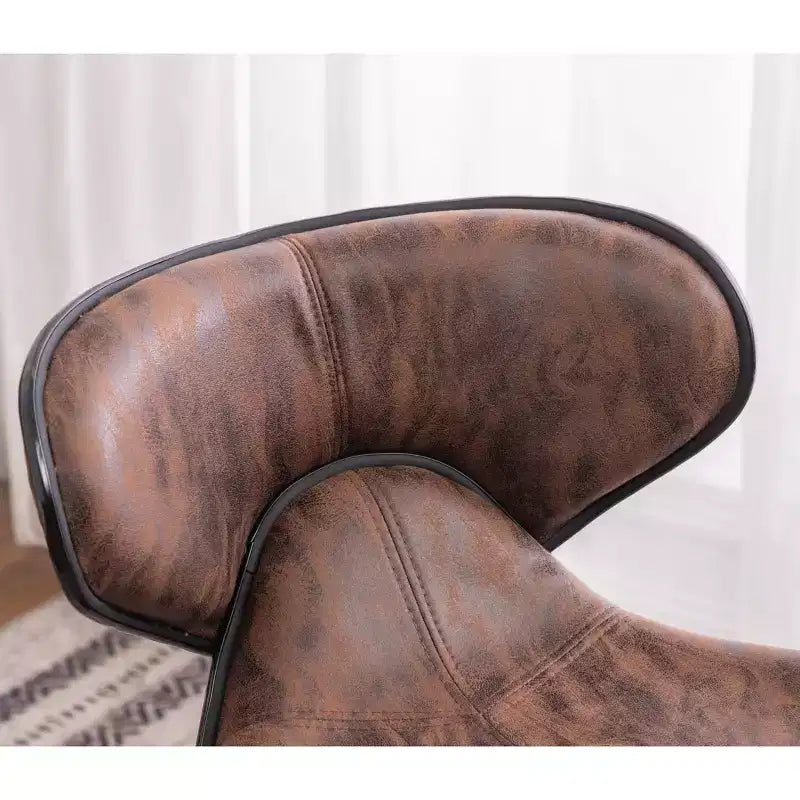 Roundhill Furniture Masaccio Upholstery Airlift Adjustable Swivel Barstool with Chrome Base, Weathered Brown, Set of 2