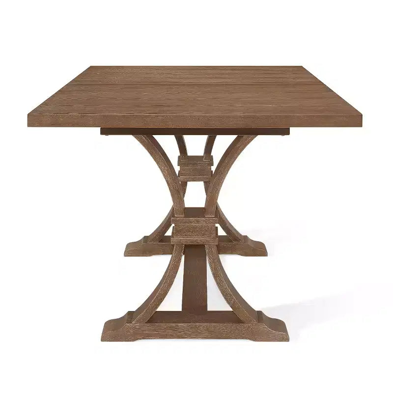 Christopher Knight Home Hudson 7 Pieces Upholstered Wood Extended Dining Set with Pedestal Base