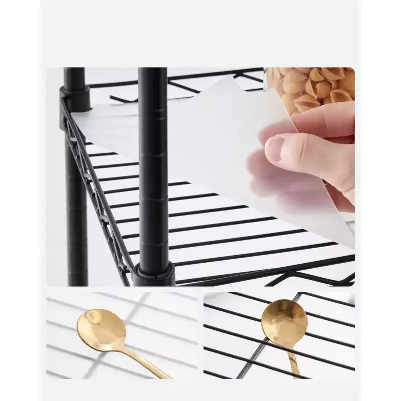 SONGMICS 5-Tier Bathroom Shelf, Storage Rack for Small Space, with 5 PP Shelf Liners, Removable Hook, Extendable Design
