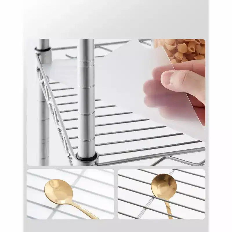 SONGMICS 5-Tier Bathroom Shelf, Storage Rack for Small Space, with 5 PP Shelf Liners, Removable Hook, Extendable Design
