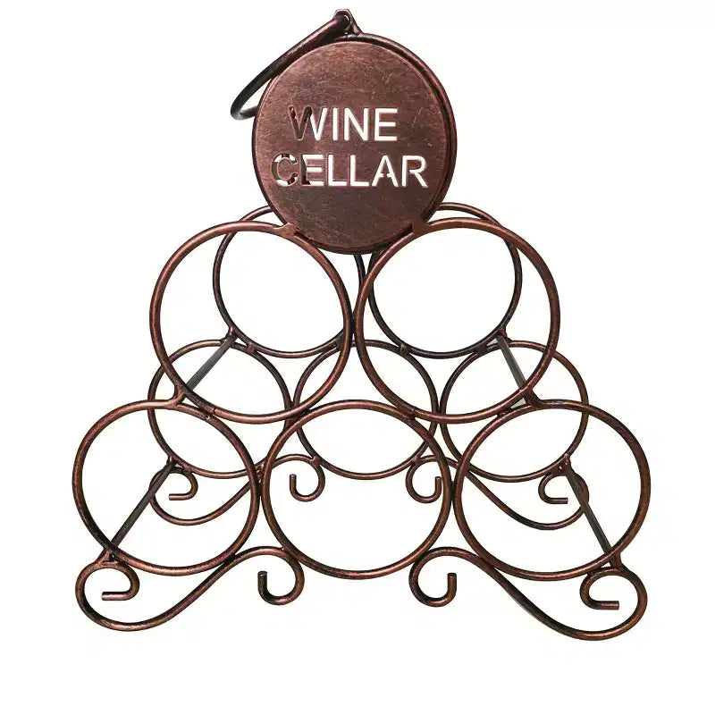 Kings Brand Furniture - Countertop Tabletop Wine Rack, Wine Bottle Storage Holder for Home Kitchen & Bar - Brushed Copper - No Assembly Required
