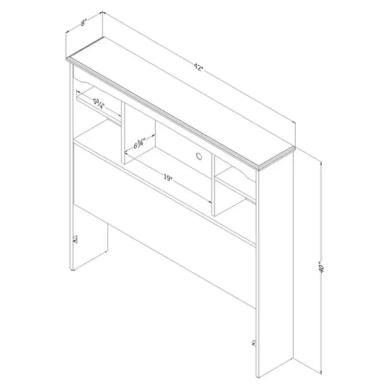 HomeStock Twin Bookcase Headboard (39'') with Storage