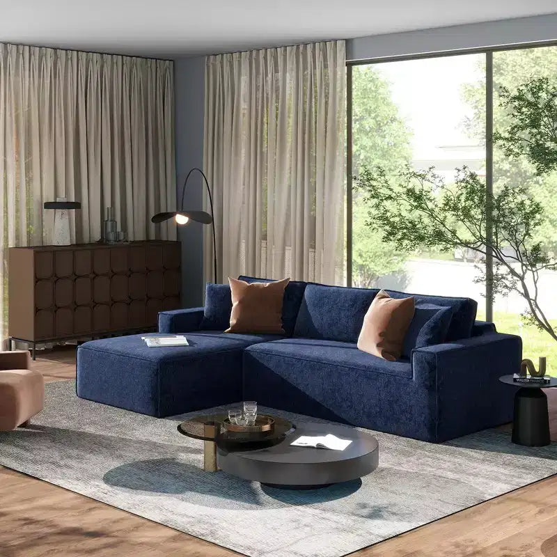 Jennifer Taylor Home Brenley 110.5 LAF Sofa-in-a-Box Sectional Sofa, Ash Gray Chenille