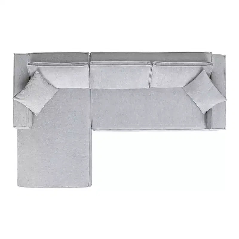 Jennifer Taylor Home Brenley 110.5 LAF Sofa-in-a-Box Sectional Sofa, Ash Gray Chenille