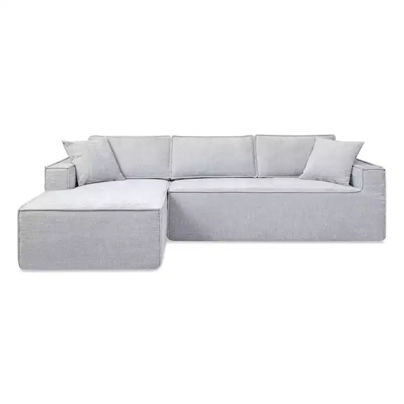 Jennifer Taylor Home Brenley 110.5 LAF Sofa-in-a-Box Sectional Sofa, Ash Gray Chenille