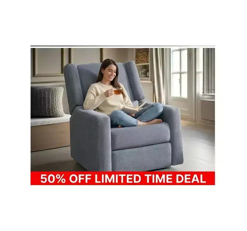 Luxury Power Motion Recliner with USB Charging, Swivel, and Lumbar Support for Nursery Comfort