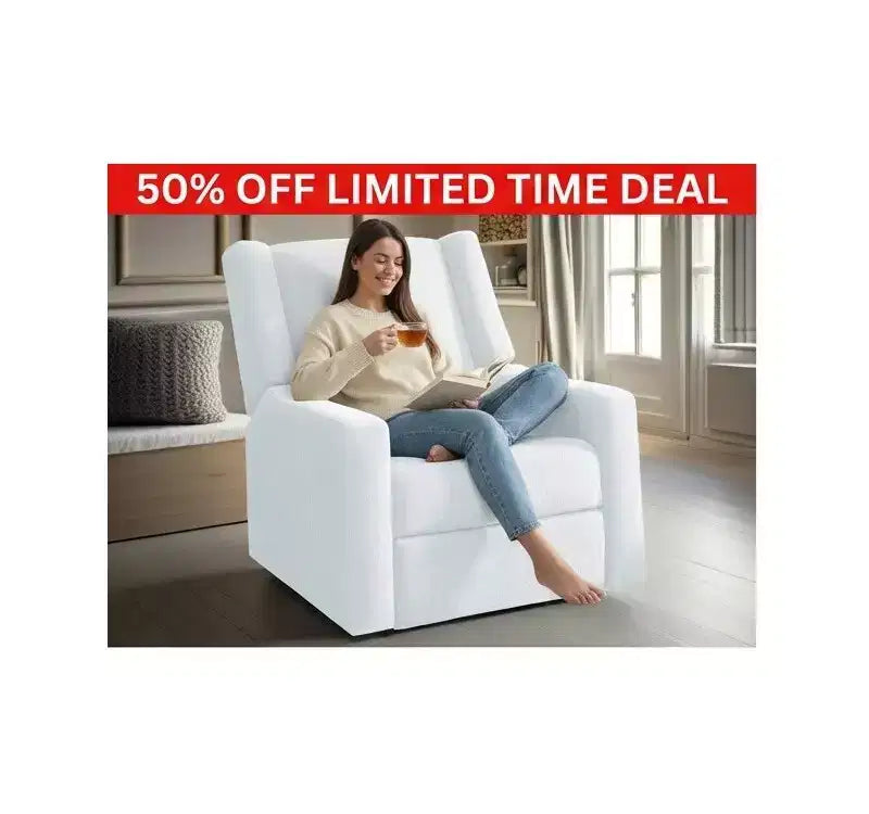 Luxury Power Motion Recliner with USB Charging, Swivel, and Lumbar Support for Nursery Comfort