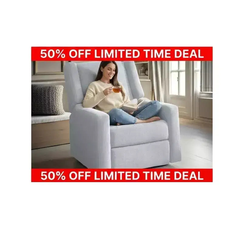Luxury Power Motion Recliner with USB Charging, Swivel, and Lumbar Support for Nursery Comfort