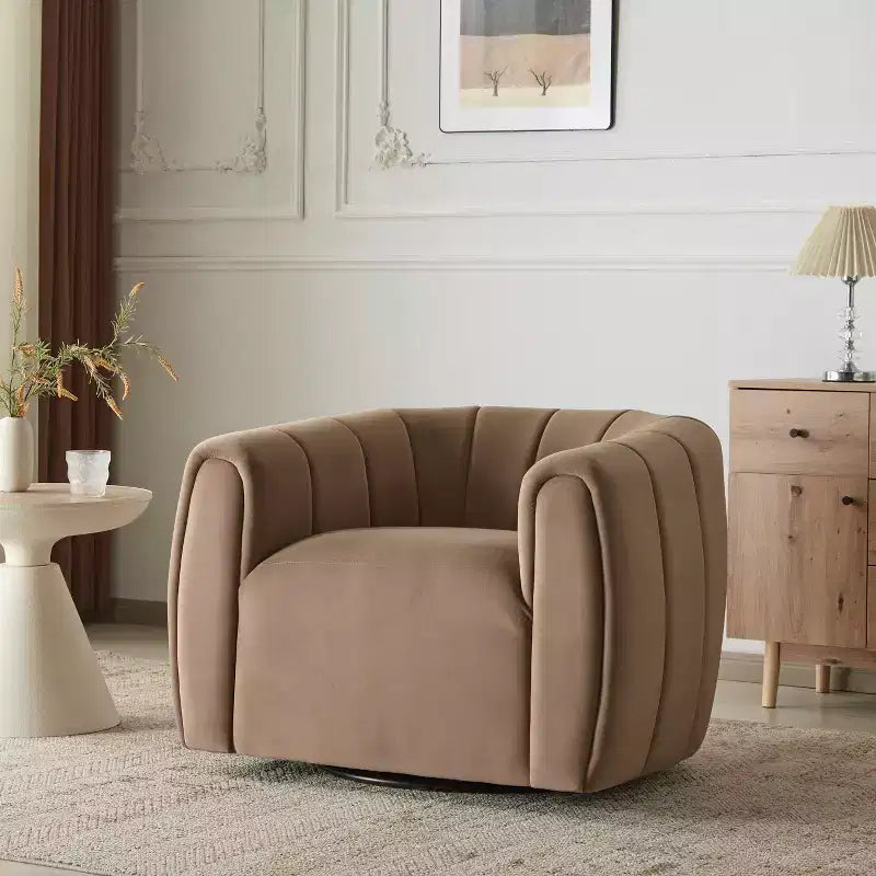 Christopher Knight Home Zarabel Indoor Modern Upholstered Swivel Accent Barrel Club Chair